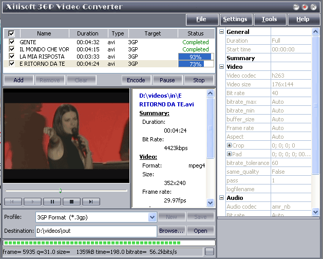 3X 3GP Video Converter Screenshot